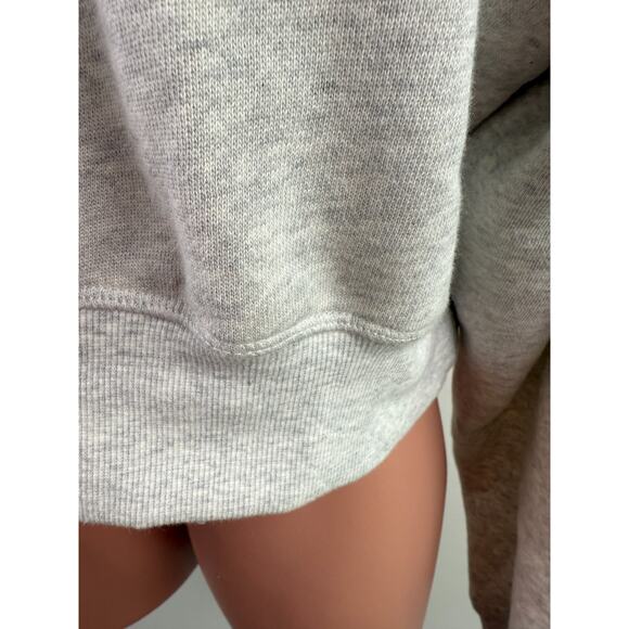 Victoria's Secret PINK Long Sleeve Pullover Fleece Gray Crop Sweatshirt Size XXL - Picture 5 of 8